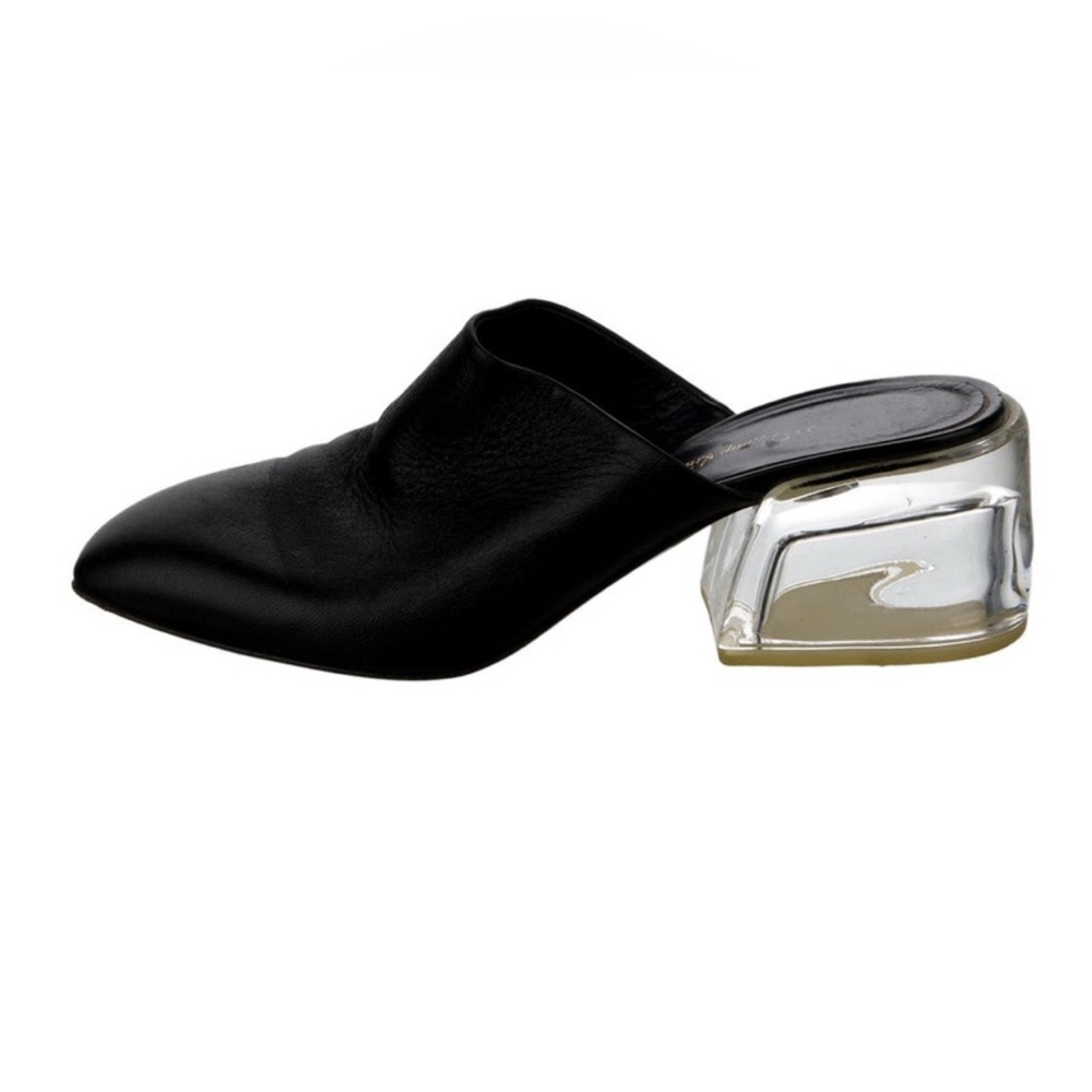 SOLD - 3.1 Phillip Lim Clear Acrylic Heel Leather Mules
